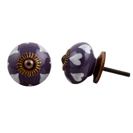 Purple Heart Floral Cabinet Knob
